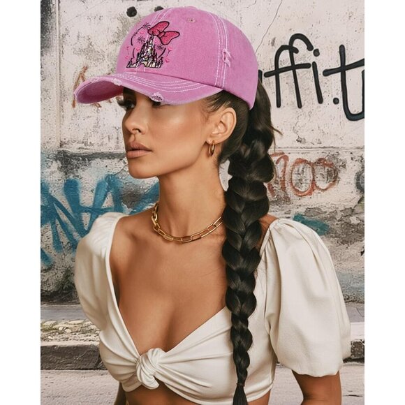 Women Cotton Ponytail Cap High Ponytail Baseball Hat Adjustable Enc... main image 6